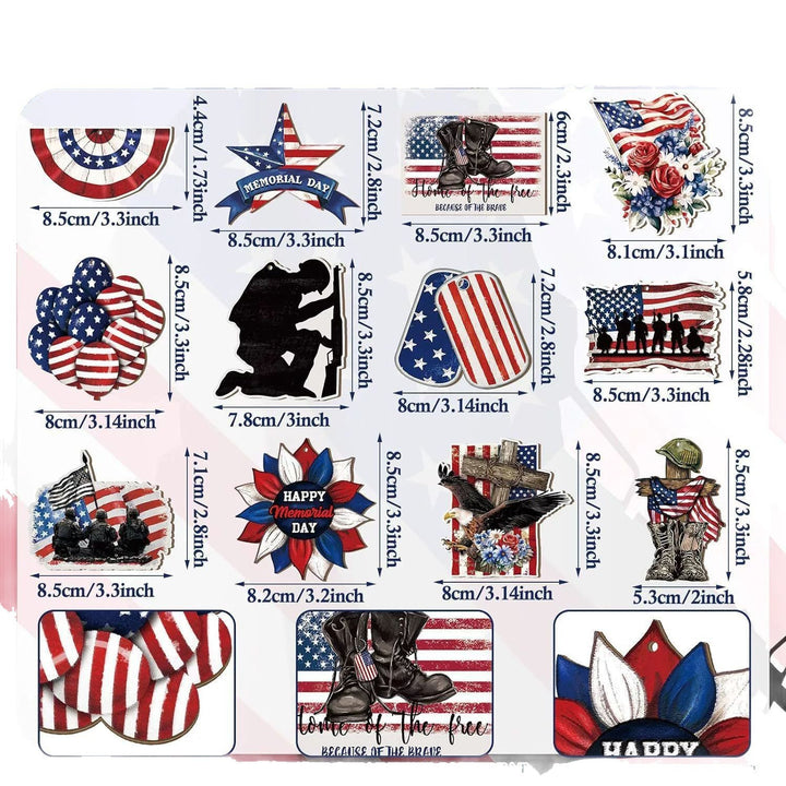 Unisex nan patriotic wooden hanging ornaments assorted Fourth of July USA cutout decorations Kalsten