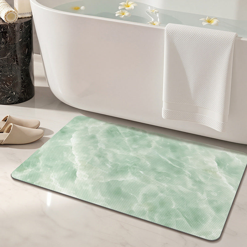 Marble Print Bath Mat for Bathroom Floor Decor