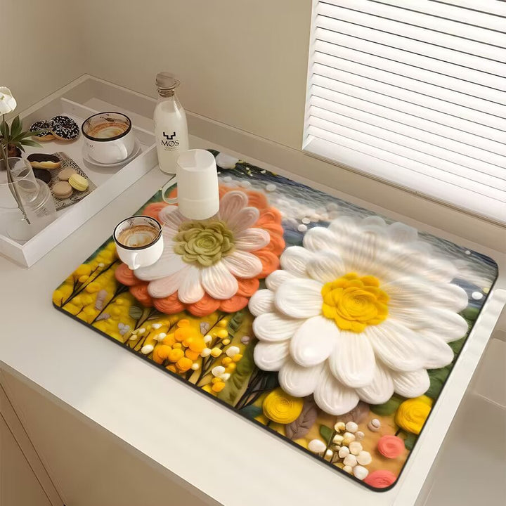 Floral-Themed Kitchen Mat Kalsten