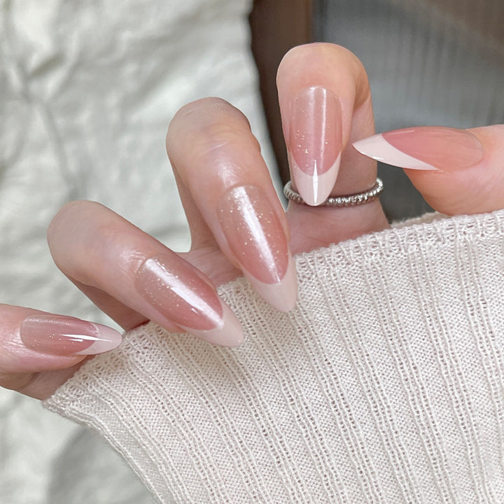 Elegant Stiletto Press-On Nails with Glitter Tip Finish Kalsten