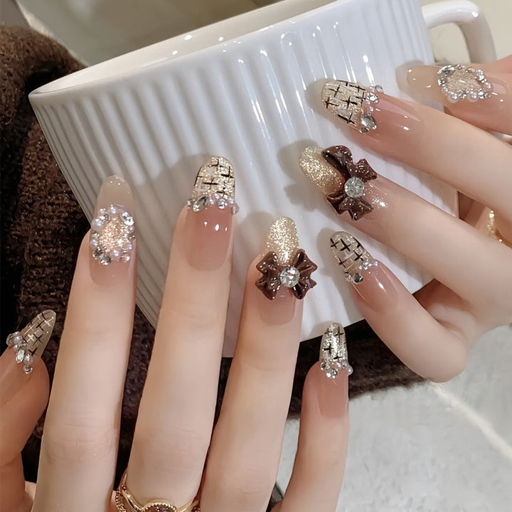 Glossy Decorative Press-On Nails Set Kalsten