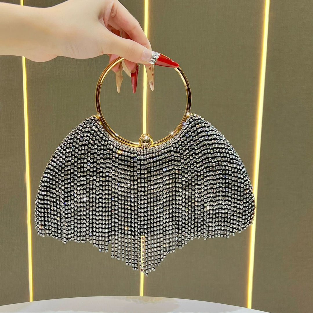 Crystal-Studded Decorative Evening Handbag