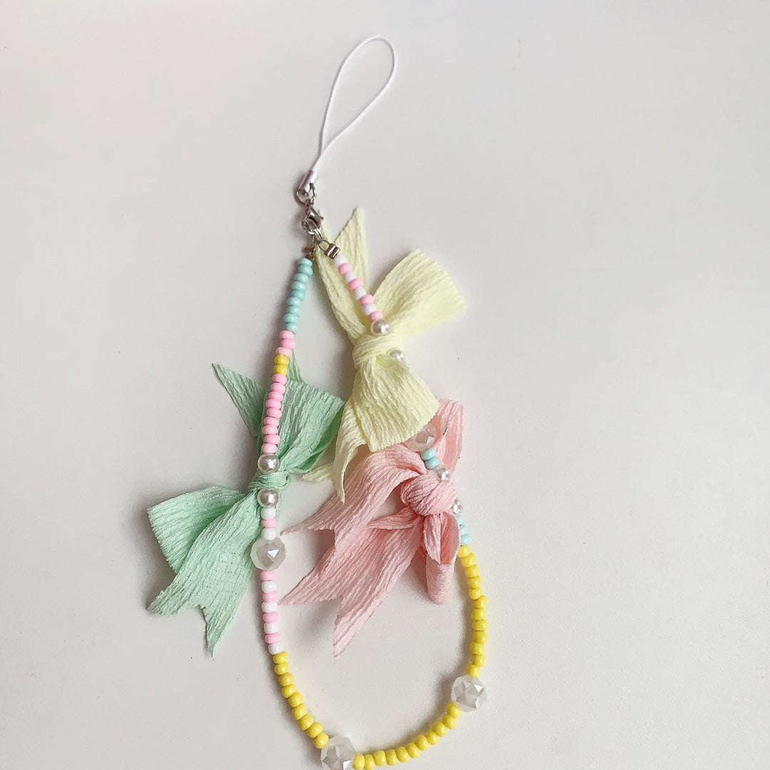 Colorful Beaded and Ribbon Phone Lanyard Kalsten