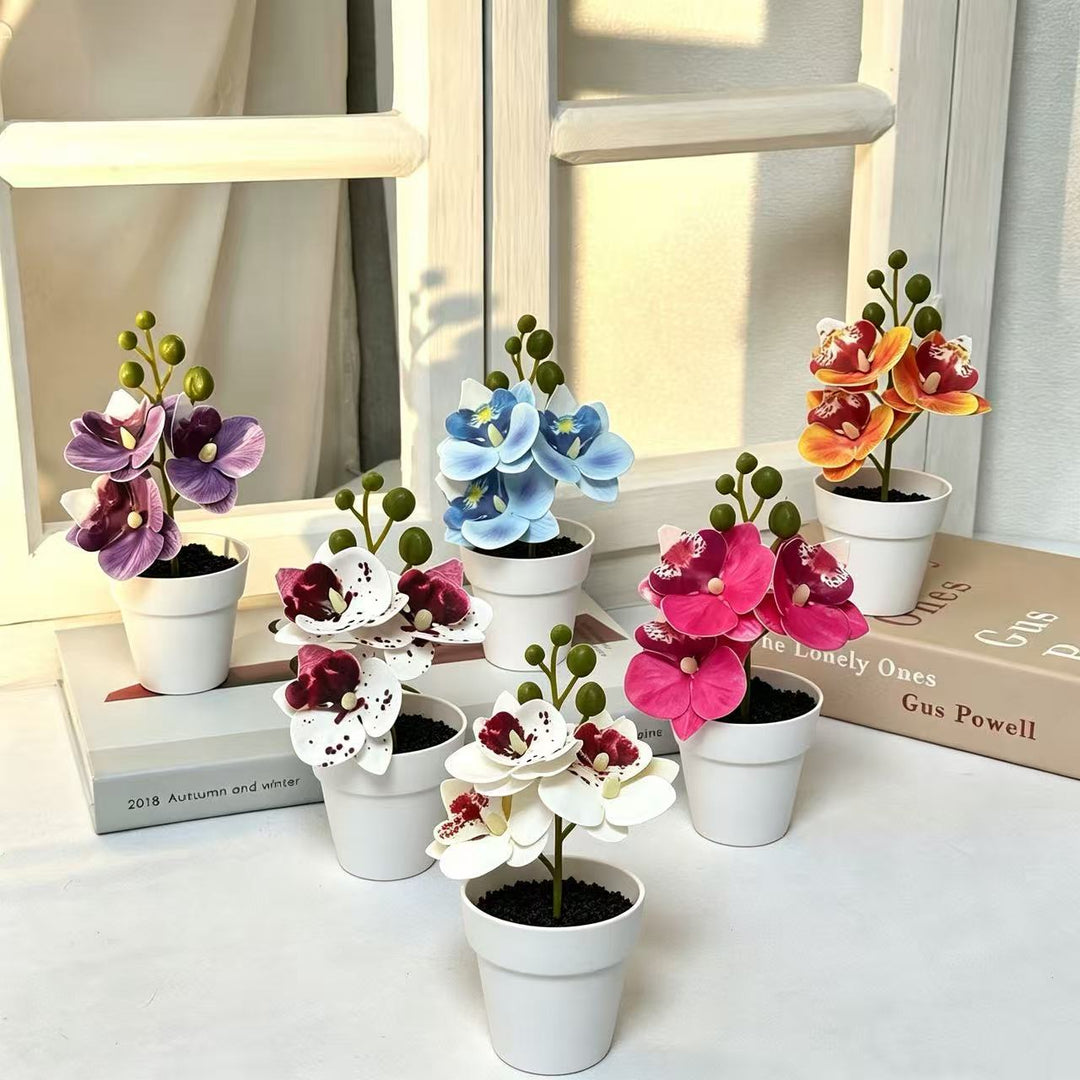 Lifelike Floral Orchid Arrangement for Home Decor