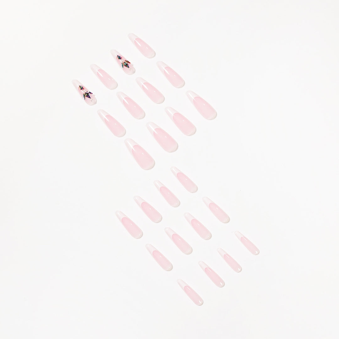 Premium Nail Extensions with Elegant Designs and Glitter Accents Kalsten