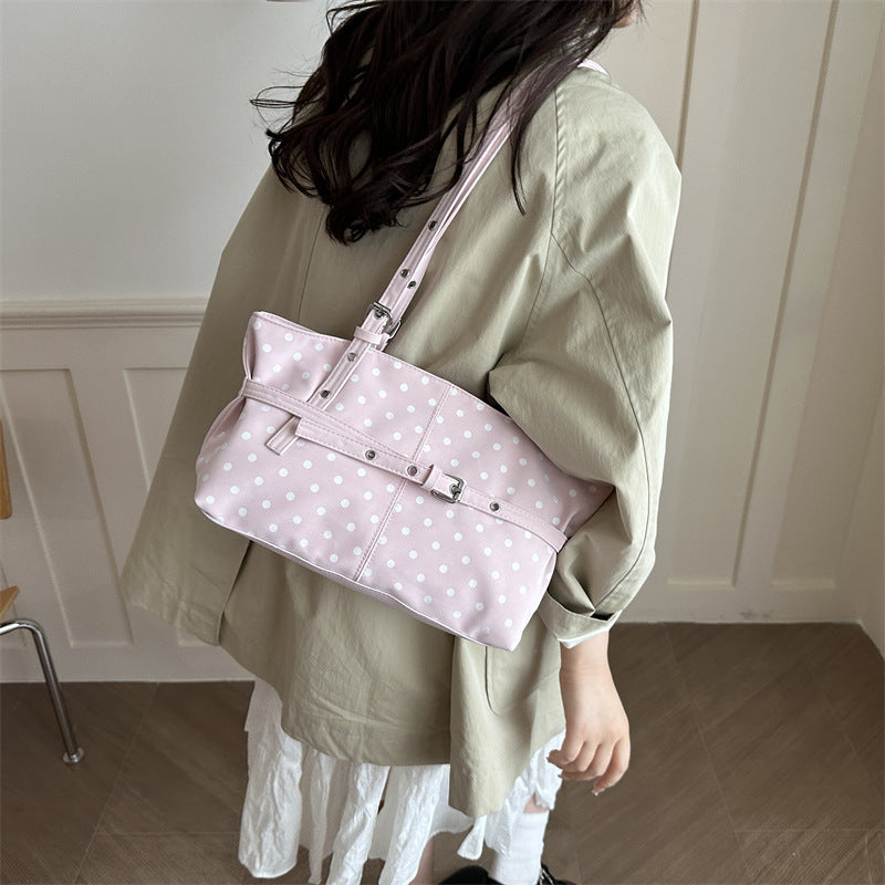 Polka Dot Decorative Shoulder Tote Bag