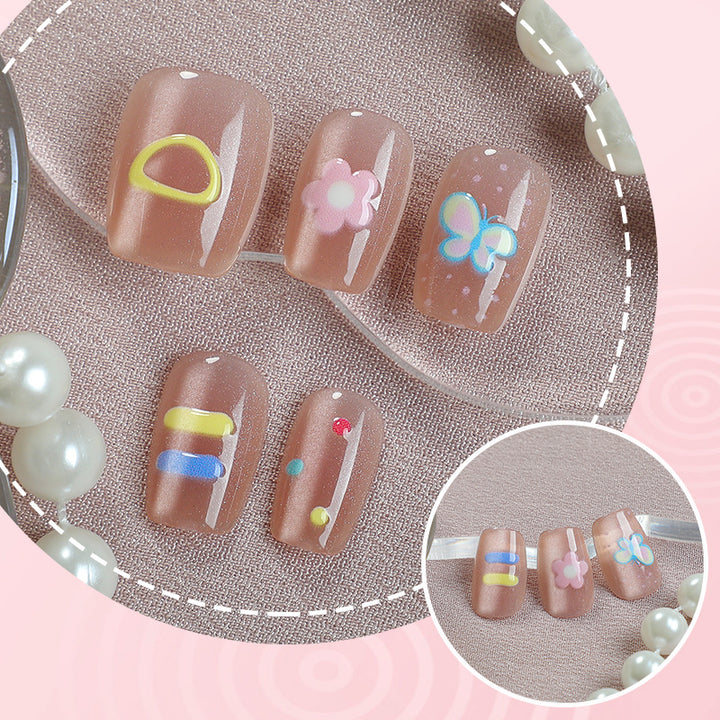 Playful Artistic Press-On Nail Set