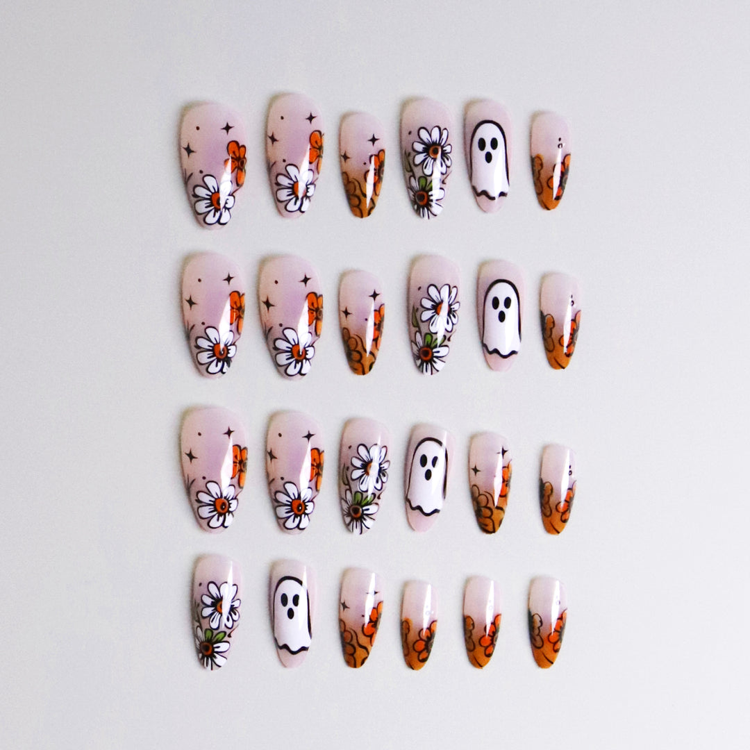 Artistic Floral Press-On Nail Art