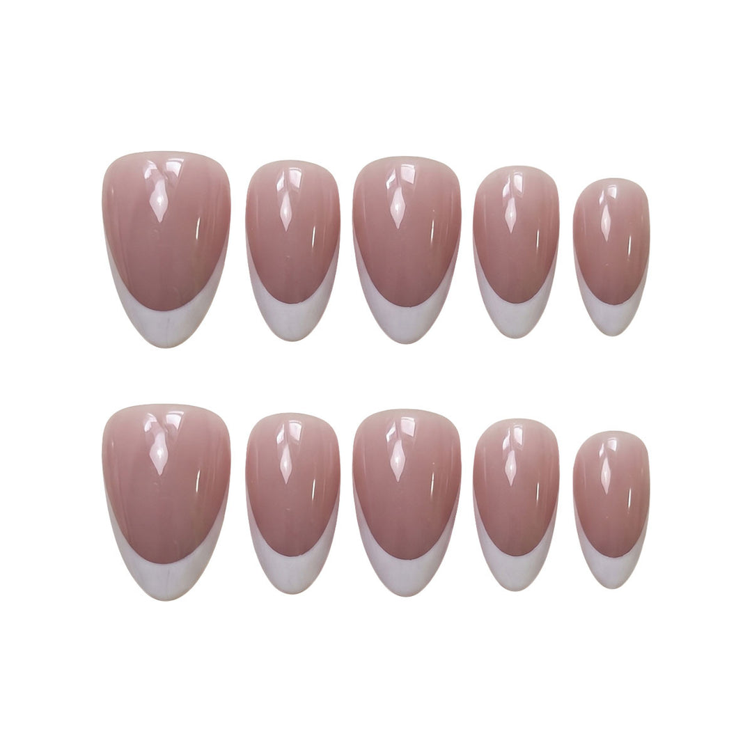 Elegant French Tip Press-On Nails 1790732149