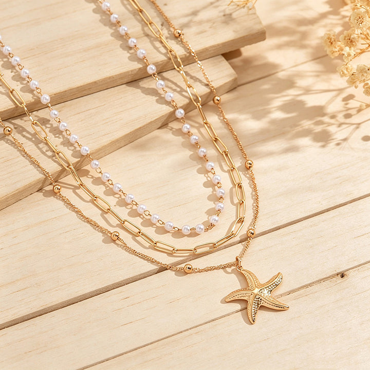 Layered Beach Pendant Necklace Kalsten