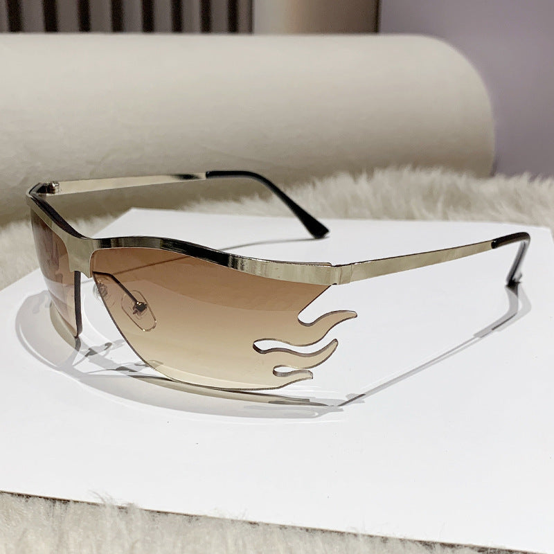 Women futuristic sunglasses with elegant transparent frame Kalsten