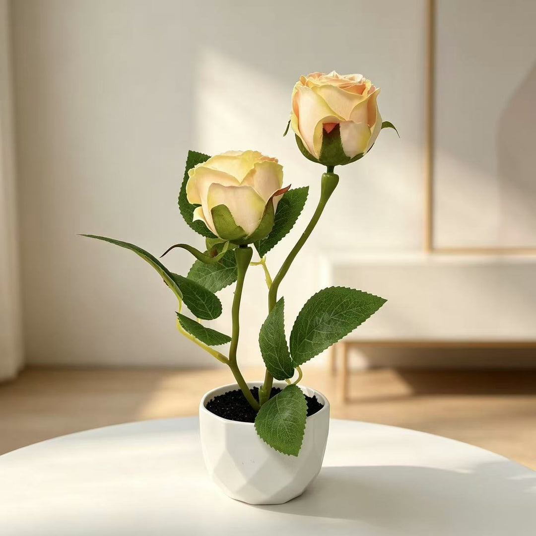 Decorative Artificial Rose Plant Arrangement for Home Decor