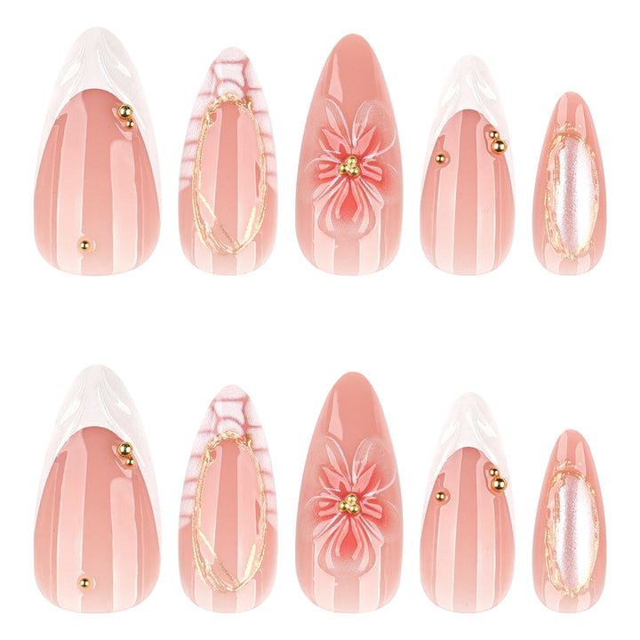 Artful nail art with floral and golden accents Kalsten