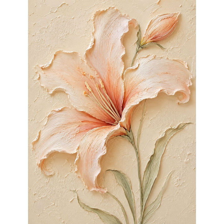 Floral Relief Textured Canvas Artwork