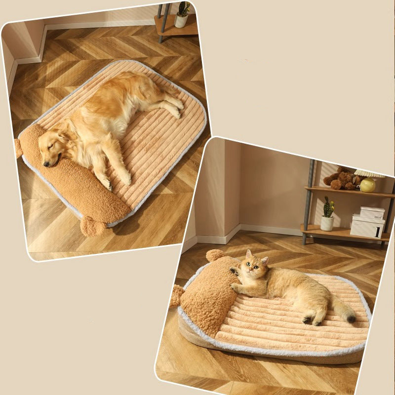 Cozy Textured Pet Sleeping Mat Dog Bed