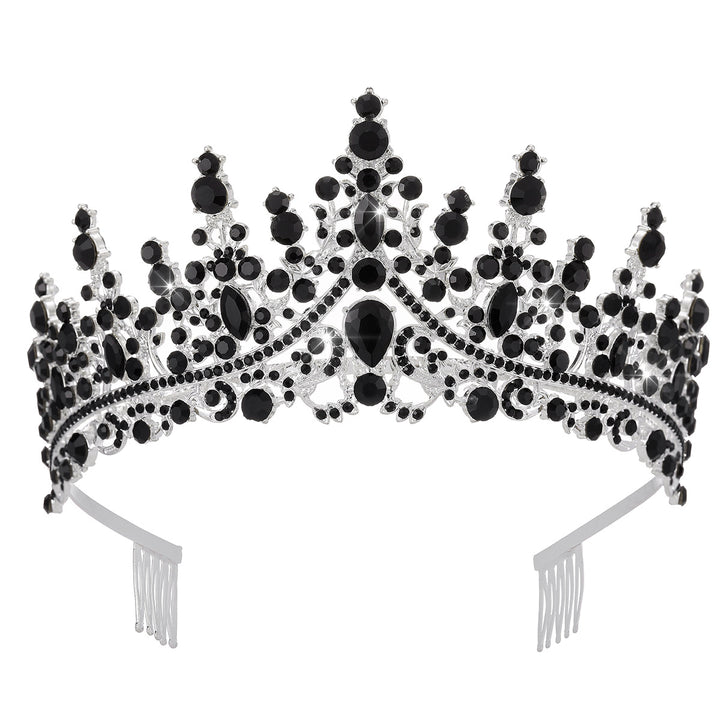 Ladies Opulent Tiara with Black Crystal Detailing Kalsten