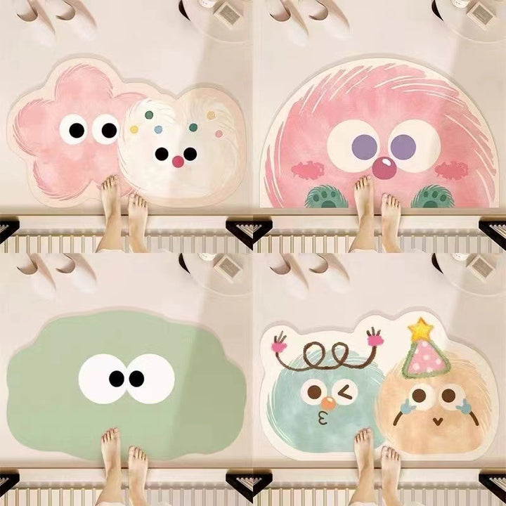Playful Cartoon-Themed Bath Mat