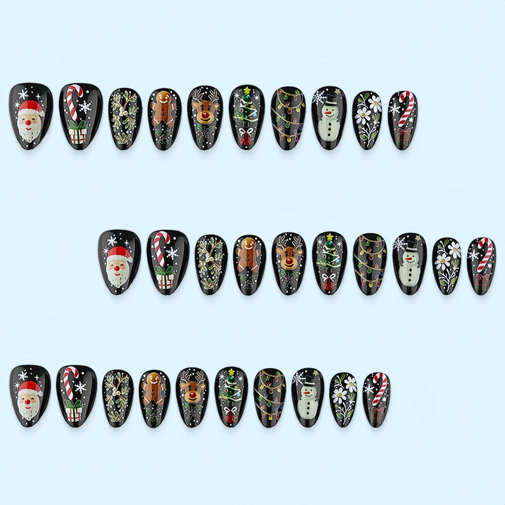 Artificial Nail Set with Christmas Motifs Kalsten