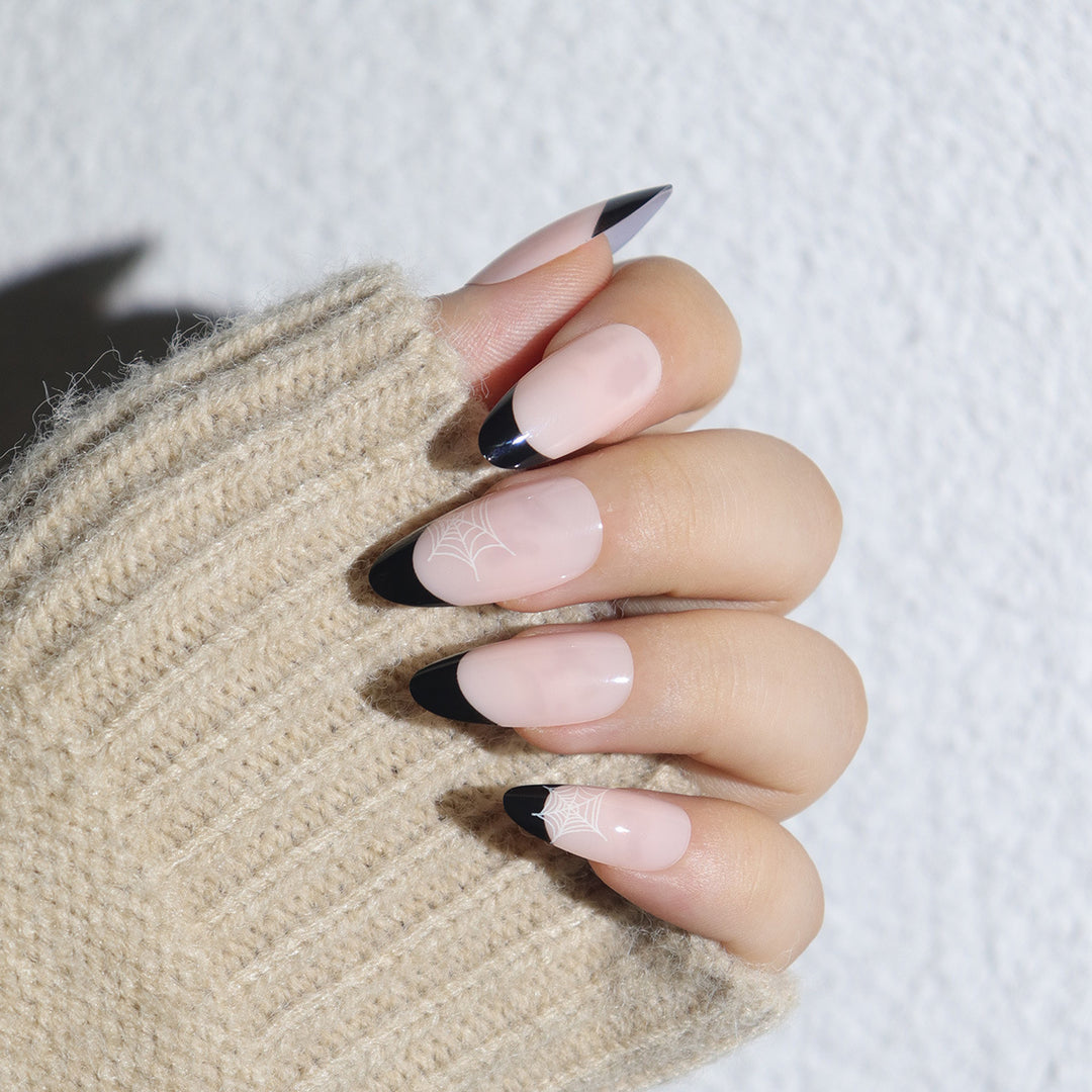 Artistic Stiletto Press-On Nails with Spider Design Kalsten