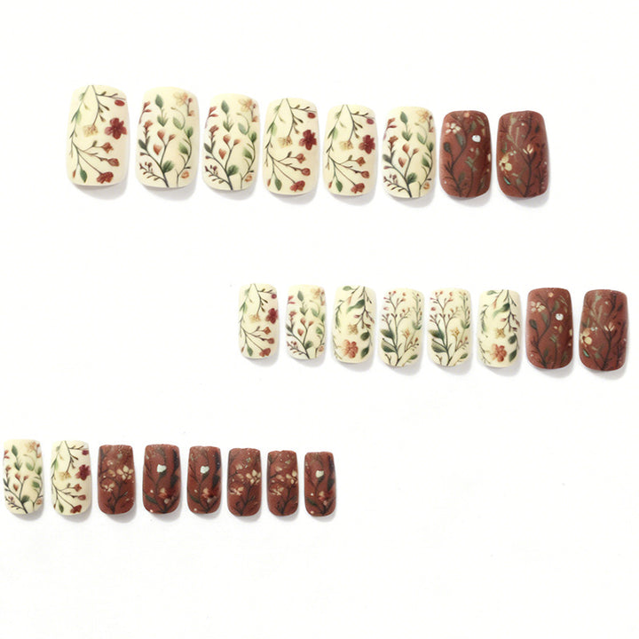 Floral Design Acrylic Nail Art Kalsten