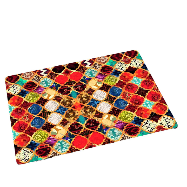 Colorful Geometric Pattern Bath Mat Kalsten