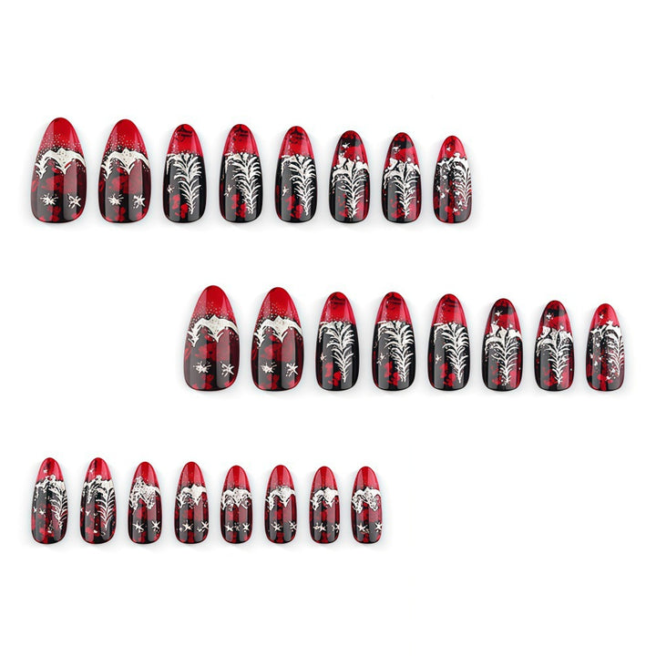 Artificial nails in festive Christmas design with elegant glitter Kalsten