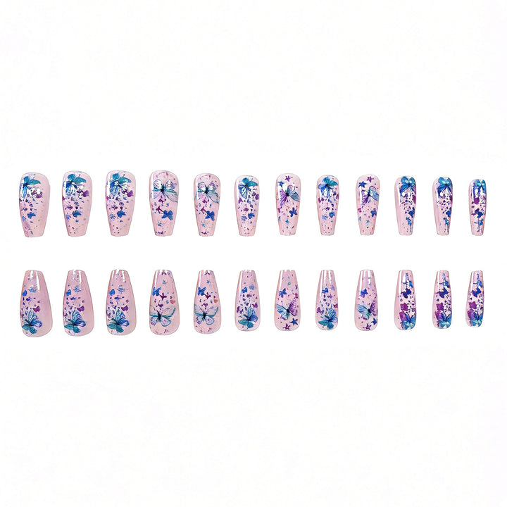 Butterfly-Themed Decorative Press-On Nail Art Kalsten