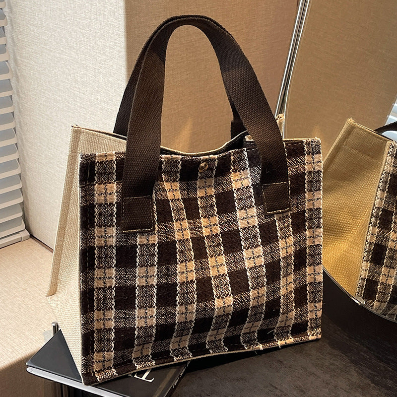Checked Tote Bag