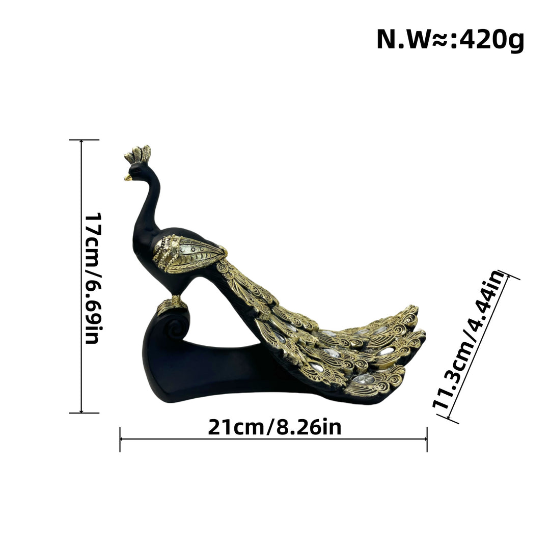 Magnificent Peacock Decor Sculpture Kalsten
