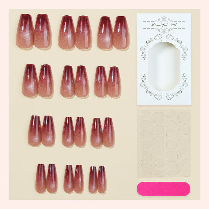Acrylic nail set with glamorous gradient and glitter accents Kalsten