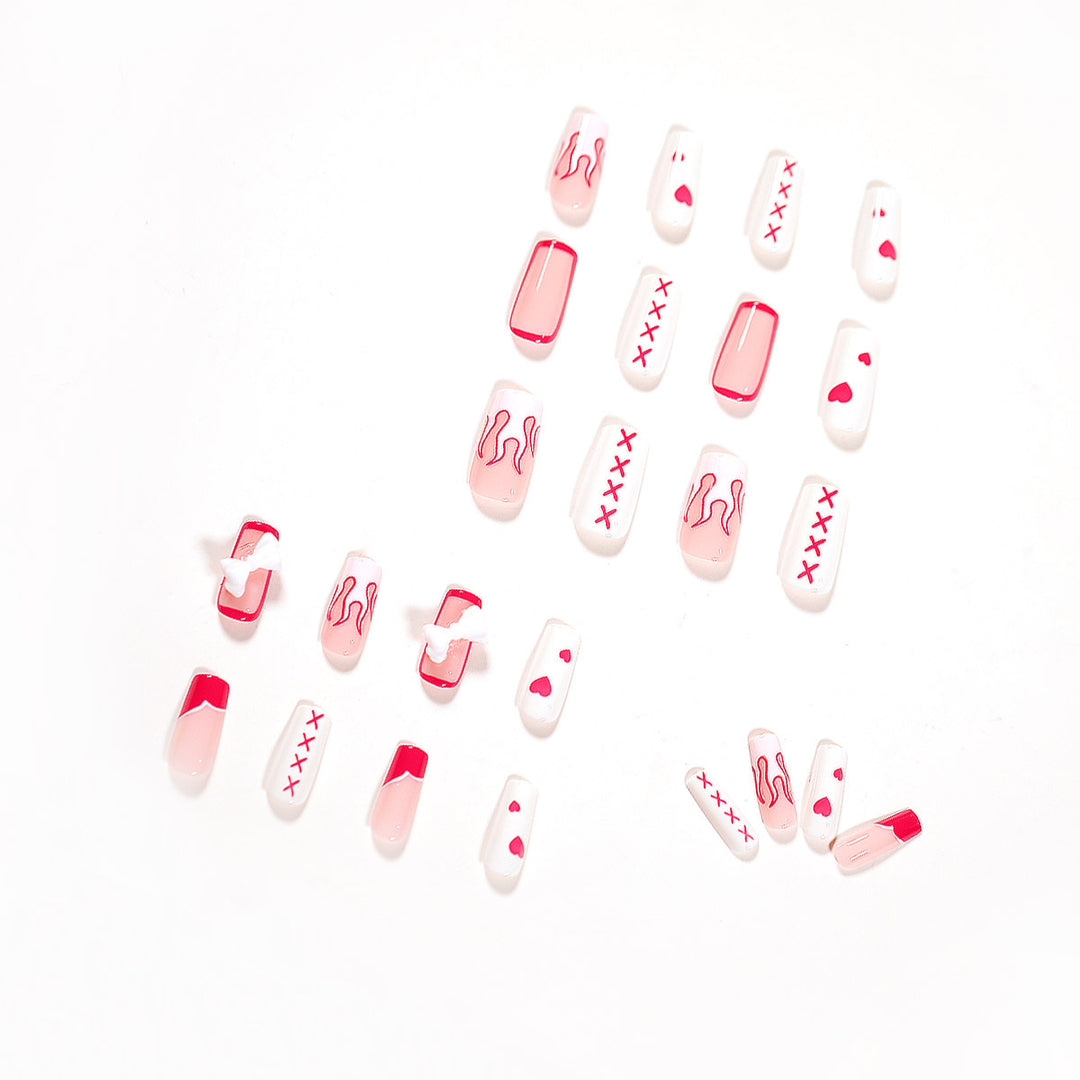 Artful Nail Art with Fire and Heart Designs Kalsten