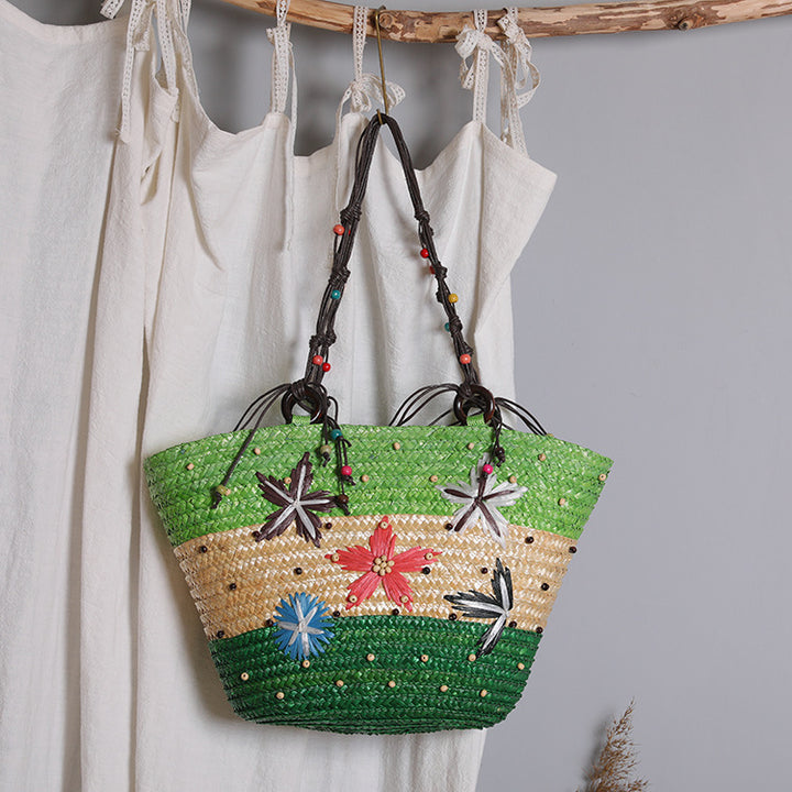 Beach bag with colorful flower pattern Kalsten