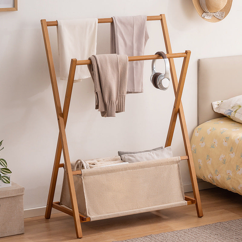 Designer laundry rack with foldable frame and practical shelf Kalsten