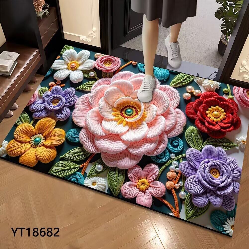 Floral Design Entrance Mat