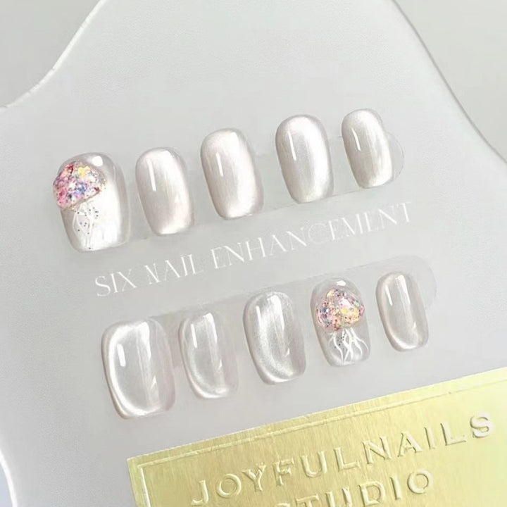 Artistic Jellyfish-Themed Press-On Nails