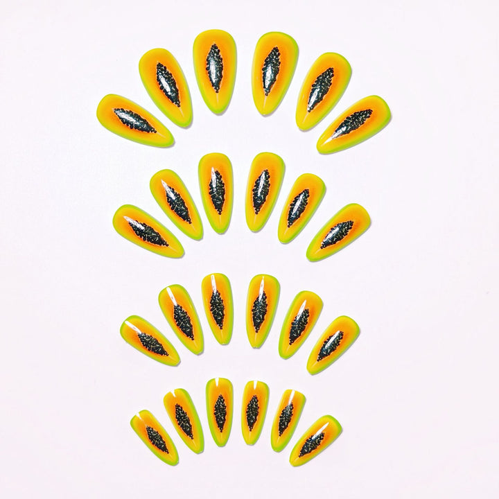 Artificial Nails in Exotic Papaya Design Kalsten