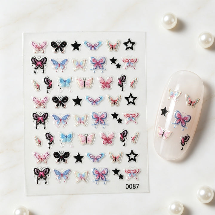 Colorful Butterfly Nail Art Stickers