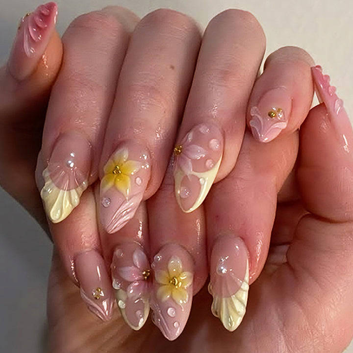 Floral Art Acrylic Nails Kalsten
