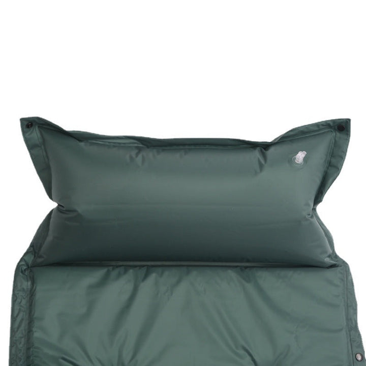 tufted insulated roll-out camping sleep mat with integrated pillow and modular snap connectors Kalsten