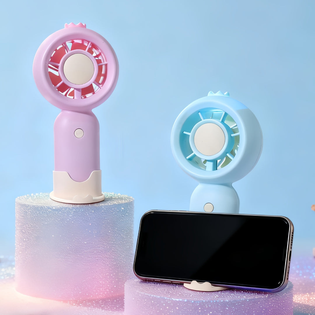 Ladies portable battery-operated fan with LED lighting Kalsten