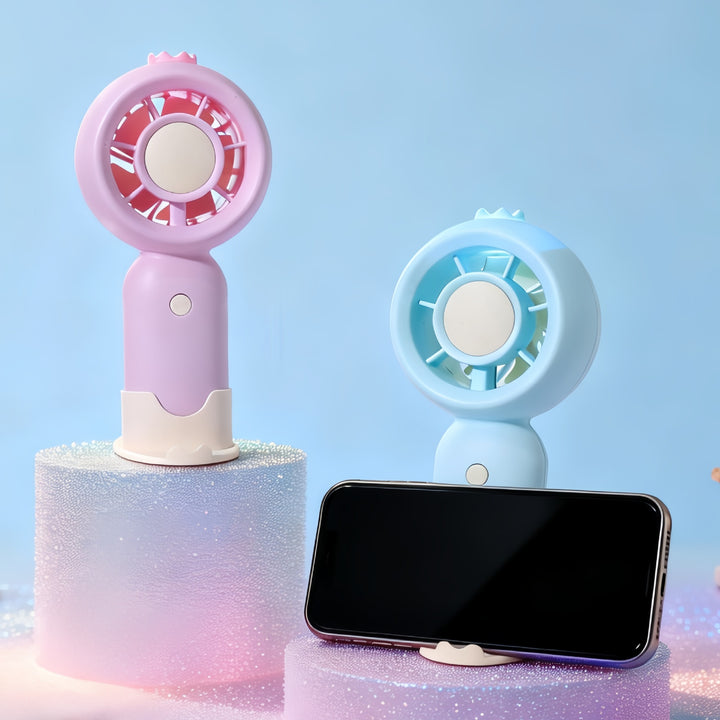 Ladies portable battery-operated fan with LED lighting Kalsten