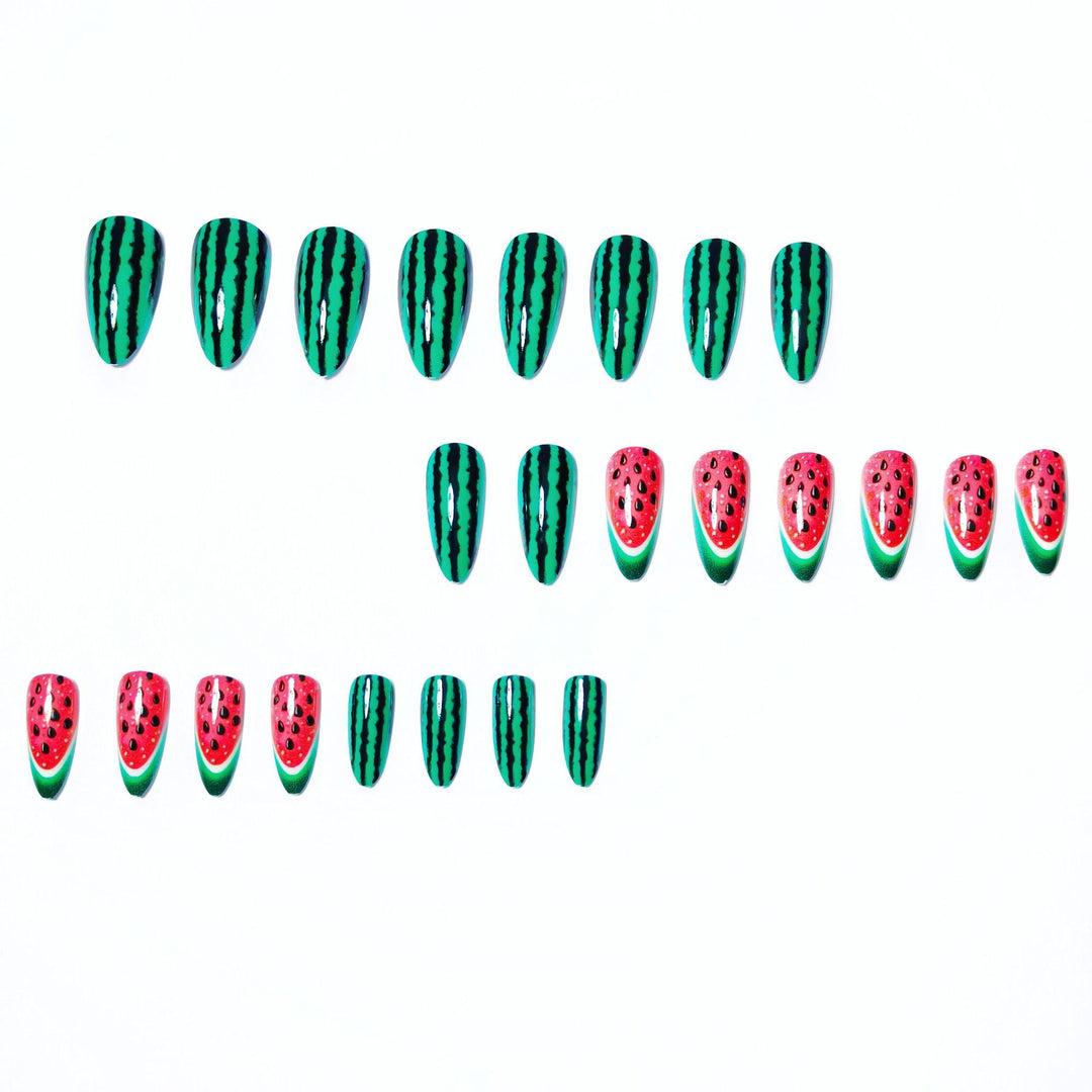 Watermelon-Inspired Nail Art Kalsten