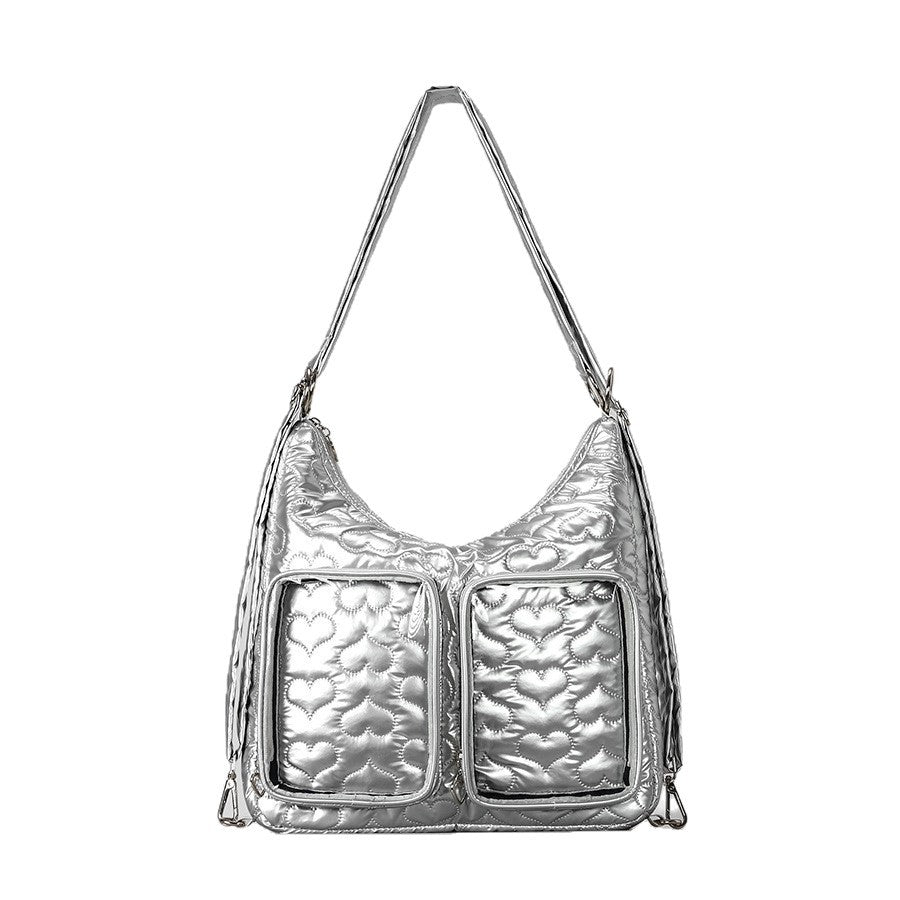 Quilted Heart Pattern Handbag