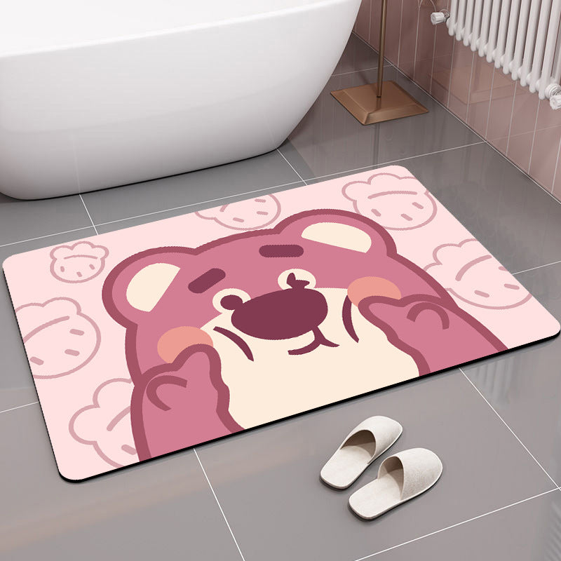 Cartoon Animal-Themed Bath Mat