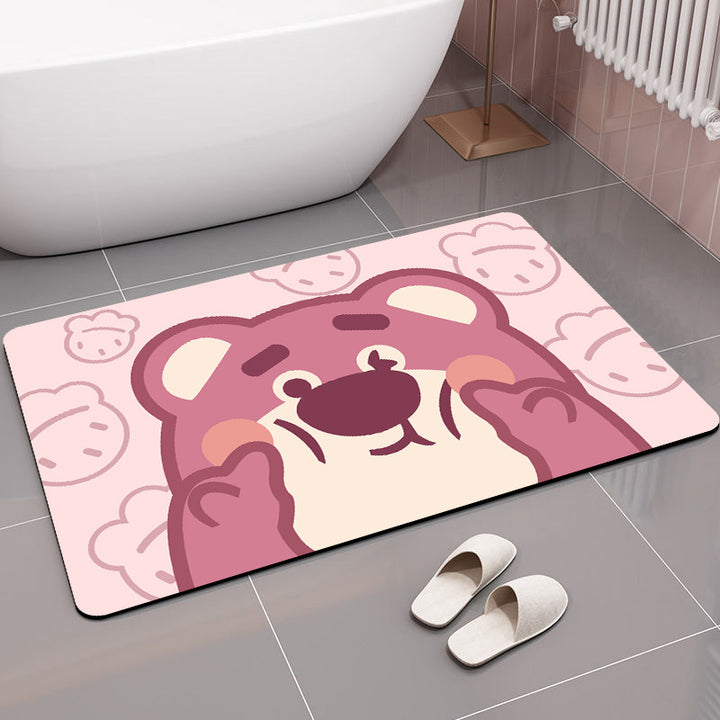 Cartoon Animal-Themed Bath Mat
