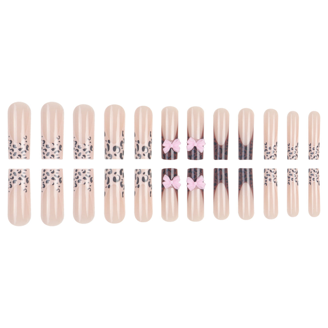 Decorative Stiletto Nail Extensions with Bow Accents Kalsten