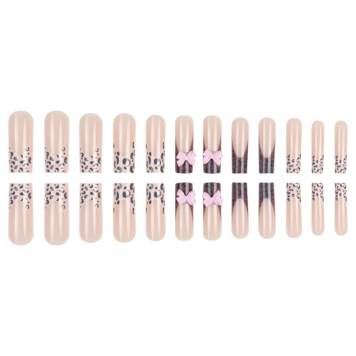 Decorative Stiletto Nail Extensions with Bow Accents Kalsten