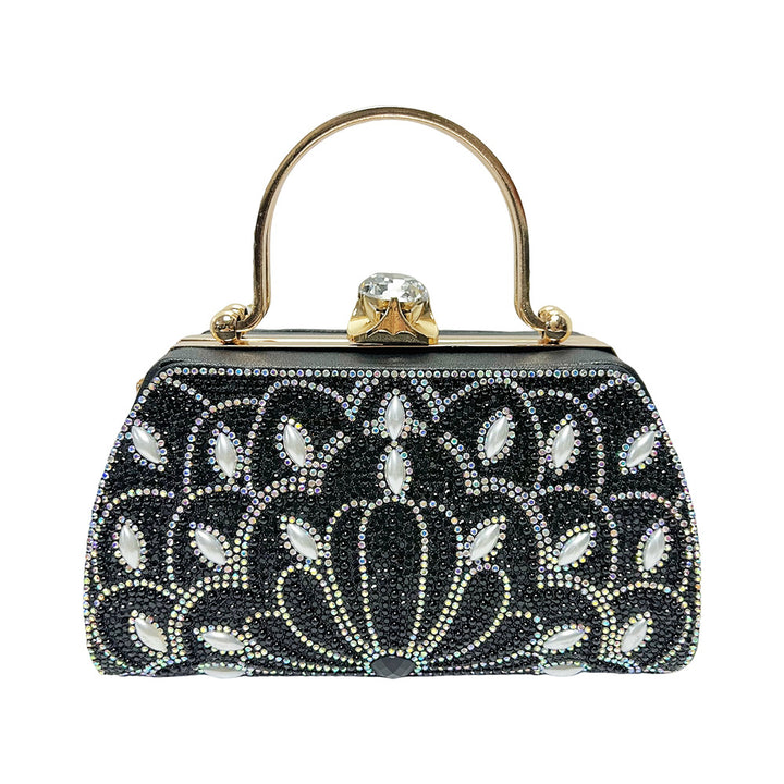 Ornate Crystal-Embellished Handbag