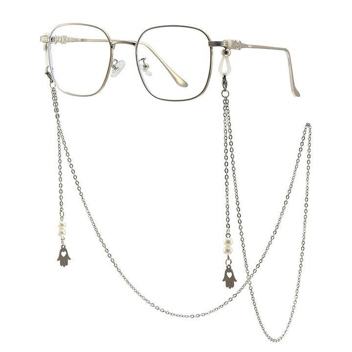 Chic Square Frame Glasses with Decorative Chain Kalsten
