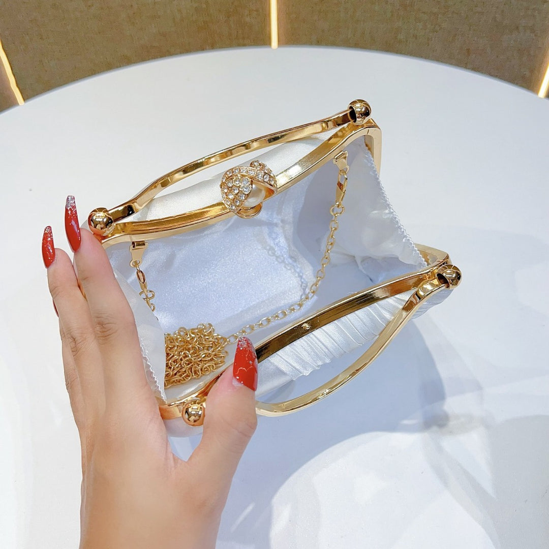Satin Pleated Evening Handbag